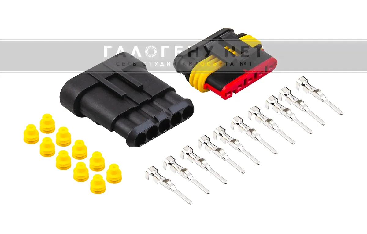 Разъем AMP SuperSeal 1.5 5pin (комплект)-0