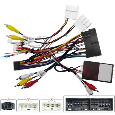 Комплект проводов для установки магнитолы в Hyundai, Kia 2013+ (основной, CAN, 2*CAM 24pin, AMP) Тип4 в Екатеринбурге-0