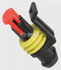 Connector AMP-0-0282080-1, 2 pins, 24VDC, IP67, without pins