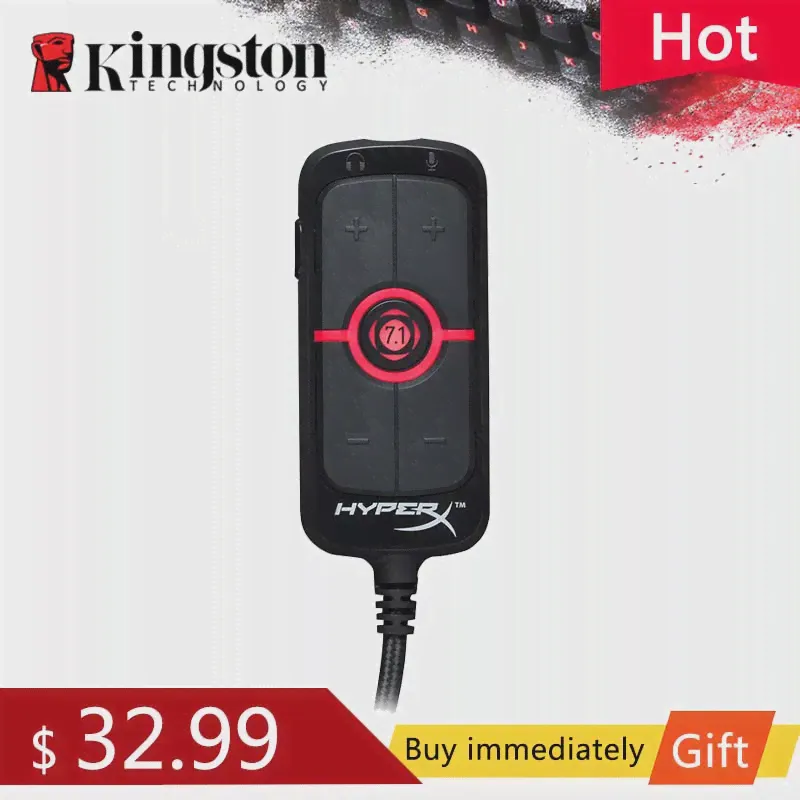 🛍 Звуковая карта Kingston HyperX AMP, виртуальная звуковая карта 7,1 с Виртуальным объемным звуком, дистанционное управление, встроенная звуковая карта DPS-1