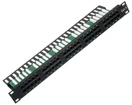 Коммутационная патч-панель телефонная AMP, 19", 1HU, 50х RJ45, цвет: чёрный