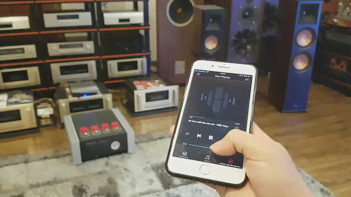 Ampli Denon HEOS Amp HS2 ghép loa Klipsch RP-600M chơi nhạc lossless qua Wi-Fi