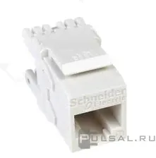 Разъем Modular Jack RJ45 Cat.5e UTP (тип Keystone/AMP) Unica New Pure, Unica New Studio, одинарная, цвет - белый