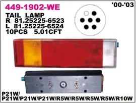 Фонарь задний 7секций 81252256524 L (разъем AMP) сбоку 4491902LWE DEPO