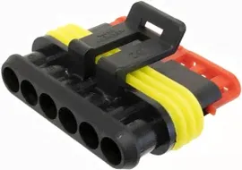 215000610175 (282090-1), Корпус разъема "розетка" 6pin AMP Superseal 1.5