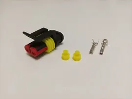 Комплект разъема AMP SuperSeal 1,5; 2-pin «мама» (аналог AMP 282080-1; TE PARTS 7810133; 7110163;VO 984434); ( арт:120-2-01)