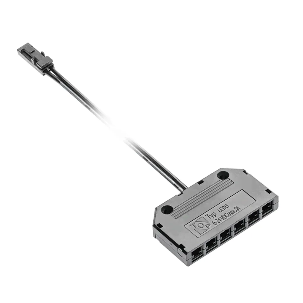 Колодка соединительная на шесть разъемов, с MINI AMP провод 2м черный GTV 16974