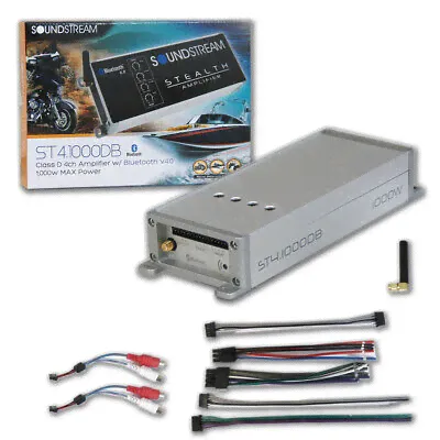 Soundstream ST4.1000DB 4 Channel Marine Car Motorcycle Amp Amplifier 90w RMS