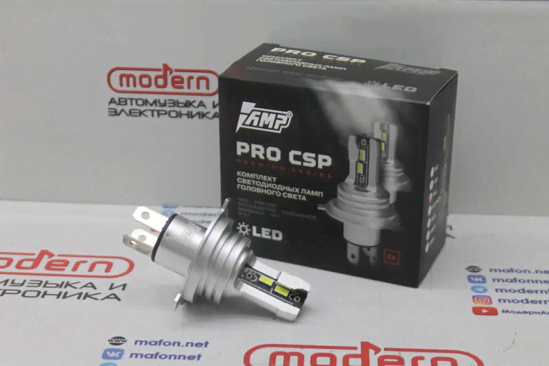 Лампа светодиодная H4 5000K 40W 12V AMP PRO CSP ver.2-0