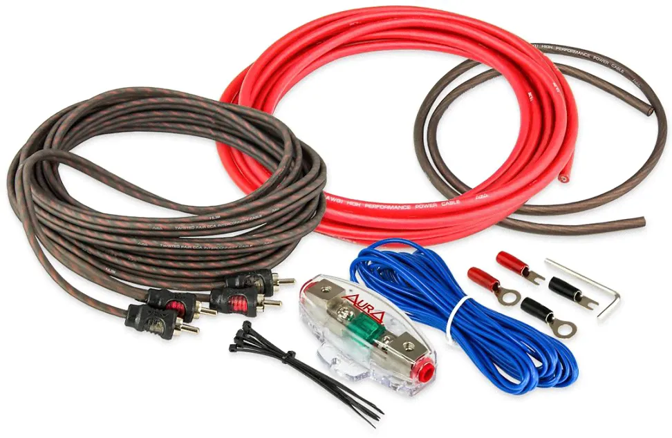 Комплект проводов AURA AMP-1210 2 канала усилителя 10 AWG/ATC 30A оптом в Екатеринбурге или в Свердловской области-0