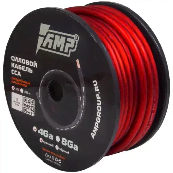 Силовой кабель AMP MASS 4Ga CCA Extremely flexible Красный (25м) алюминий (Код:УТ000025965)