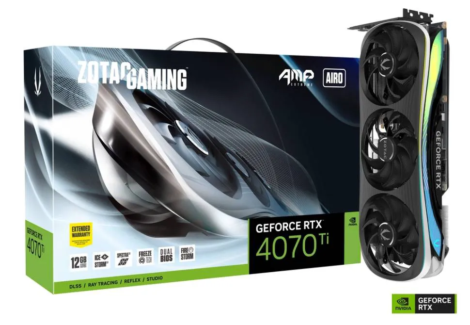 Видеокарты Zotac GeForce RTX 4070 Ti Gaming AMP Extreme AIRO-0