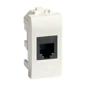 DKC Brava Розетка компьютерная RJ-45 кат. 5e, экранированная Keystone AMP 110 Connect (1 мод.) / белый