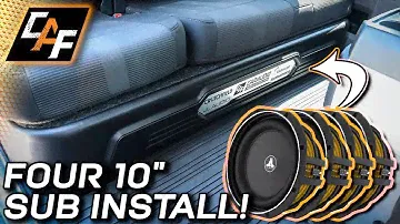 Four 10" Subwoofers INSTALLED UNDERSEAT in truck = Awesome bass!