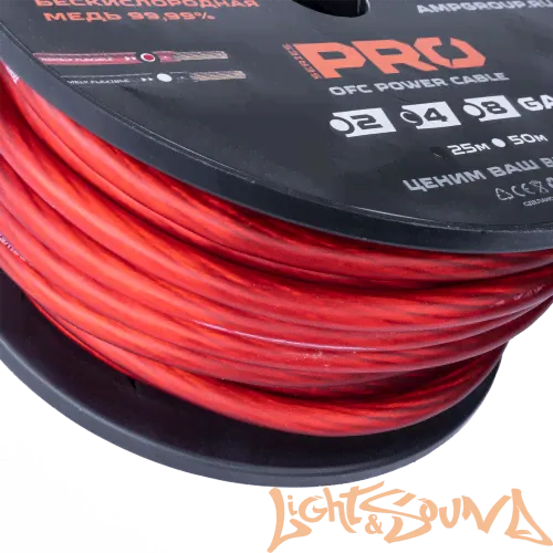 AMP PRO 100% Кабель силовой, OFC Extremely flexible, 4GA/20мм2 красный, 25м в катушке-1