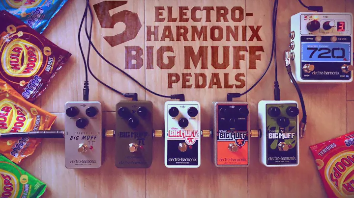 5 EHX Nano Big Muff Pedals (Nano, Triangle, Green Russian, OpAmp, Nano Bass Big Muff)
